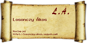 Losonczy Ákos névjegykártya
